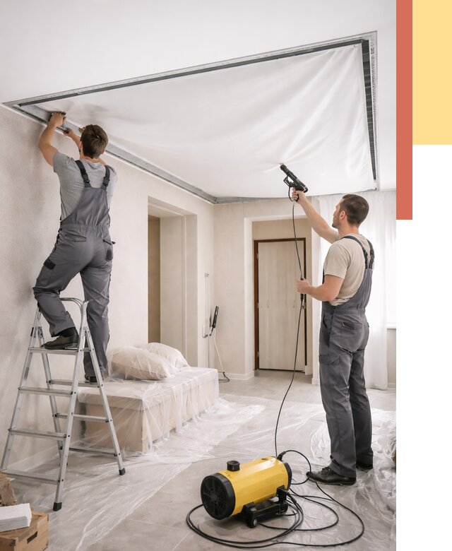 Монтаж натяжного потолка в прихожей в Великих Луках от 2739 руб. под ключ | ОТДЕЛОЧНИК-Вкл