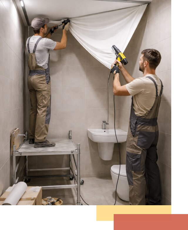 Монтаж натяжного потолка в санузле в Великих Луках