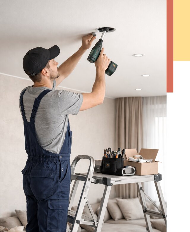 Установка и монтаж точечных светильников в натяжной потолок в Великих Луках от 1861 руб. | ОТДЕЛОЧНИК-Вкл