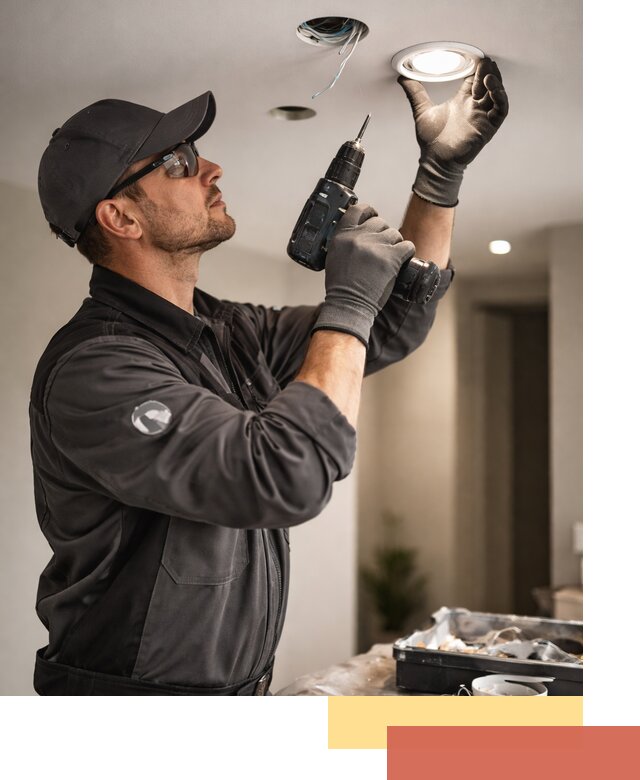 Установка точечных светильников в натяжной потолок в Великих Луках