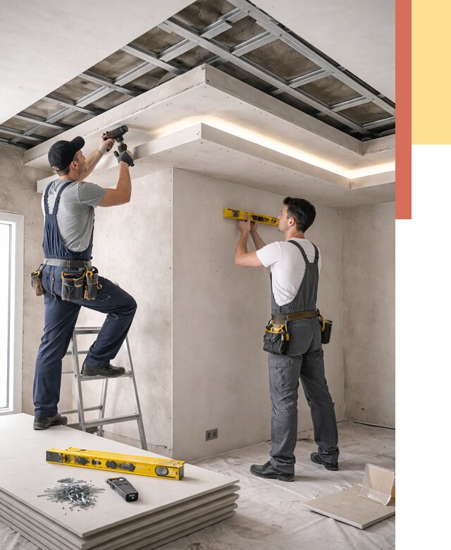 Двухуровневый потолок из гипсокартона в Великих Луках от 1499 руб. под ключ | ОТДЕЛОЧНИК-Вкл