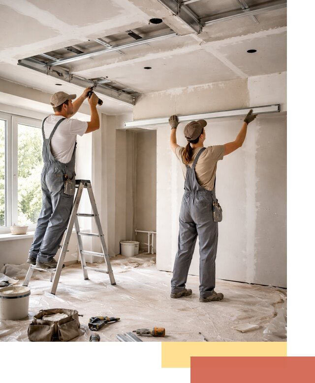 Монтаж многоуровневого потолка из гипсокартона в Великих Луках