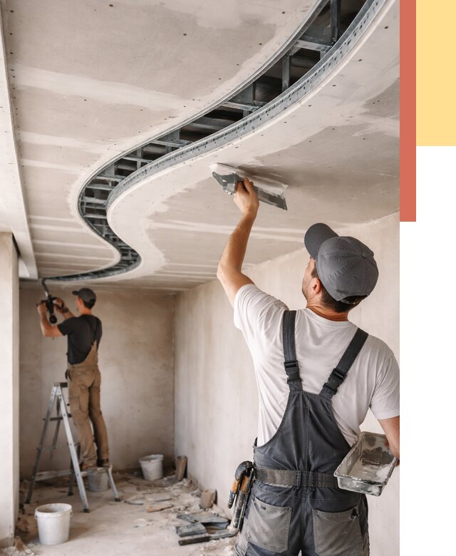 Криволинейный потолок из гипсокартона в Великих Луках от 2171 руб./м2 | ОТДЕЛОЧНИК-Вкл