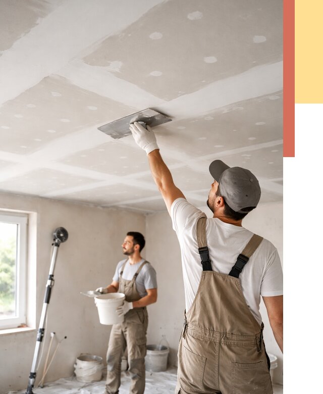 Шпаклевка потолка из гипсокартона в Великих Луках от 3308 руб./м2 — услуги под ключ | ОТДЕЛОЧНИК-Вкл