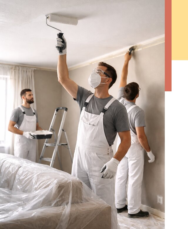 Покраска потолка водоэмельсионной краской в Великих Луках от 2274 руб/м² — услуги под ключ | ОТДЕЛОЧНИК-Вкл