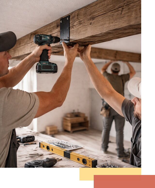 Монтаж декоративных потолочных балок в Великих Луках