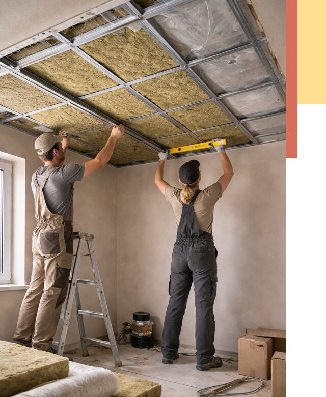 Шумоизоляция потолка в Великих Луках от 1292 руб. под ключ — услуги ОТДЕЛОЧНИК-Вкл